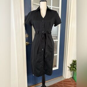 The Limited Black Button-Down Midi Dress with pockets Size 8